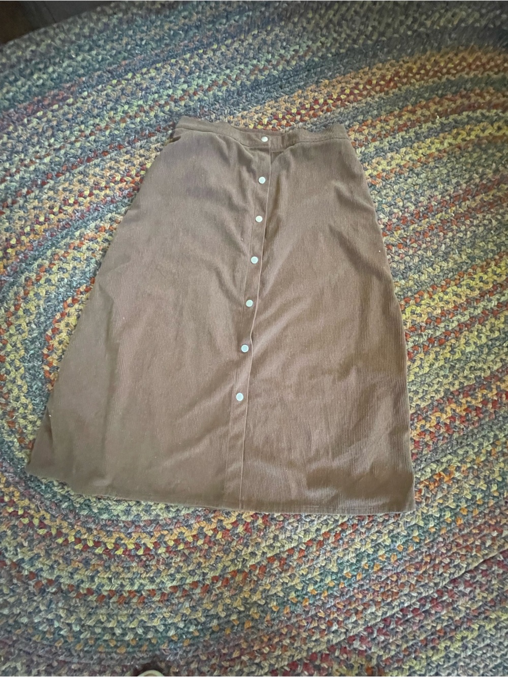 Brown 32"x32" Snap-Front Women’s Midi Skirt